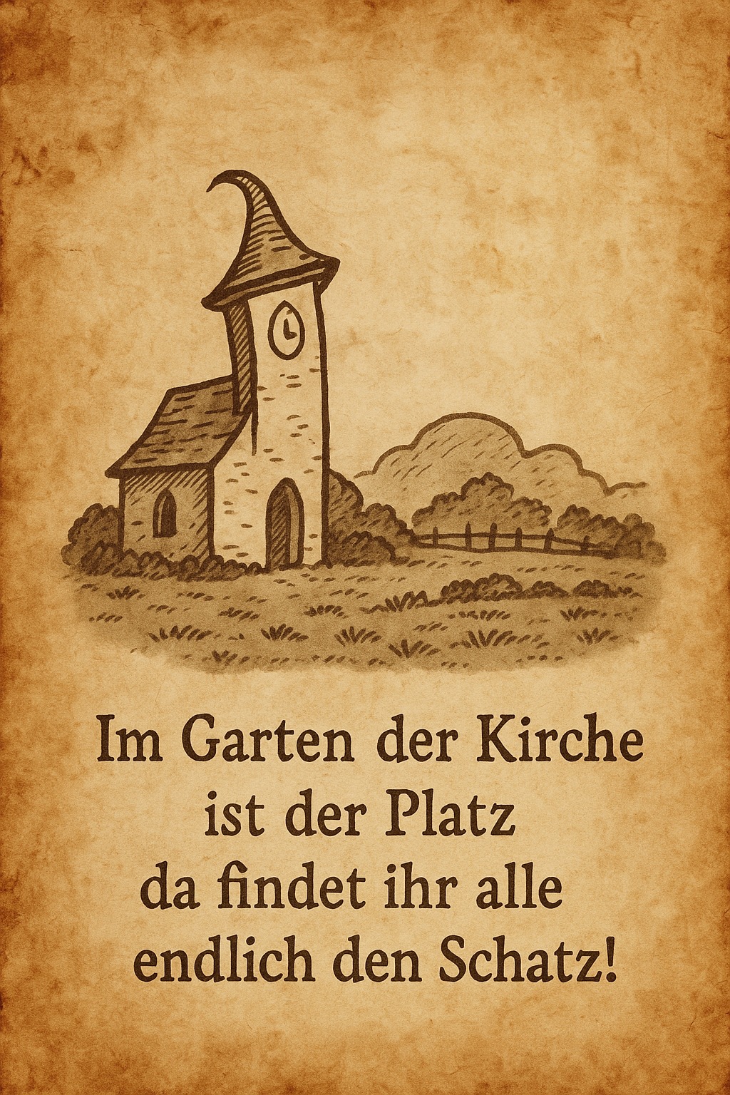 Kirchgarten mit Schatz